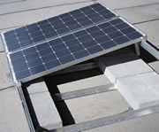 An example of self-ballasted photovoltaic solar panels.