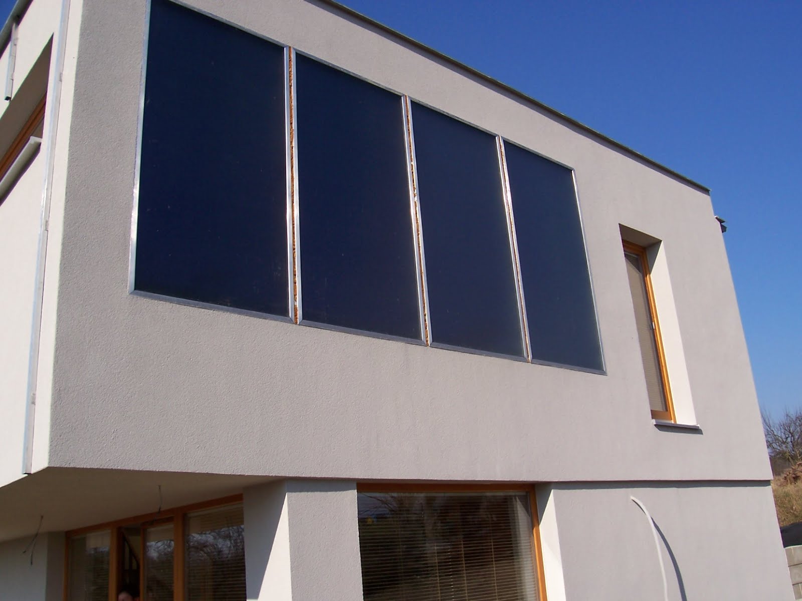 An example of a vertically mounted solar-panel system.