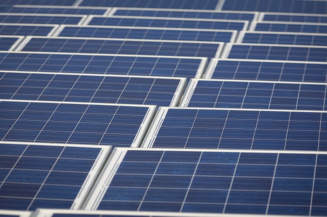 Solar panels in the Parkway School District in St. Louis, Missouri.