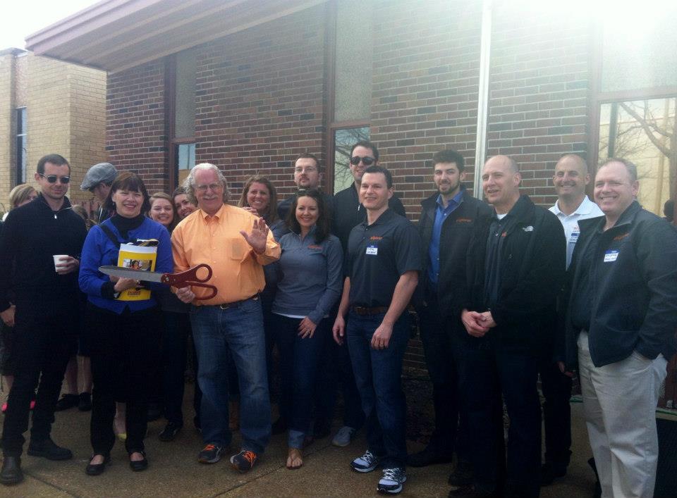 The Brightergy team with Tim, Marcia and Jack Dorsey at MA Tech Services' Solar Ribbon Cutting.